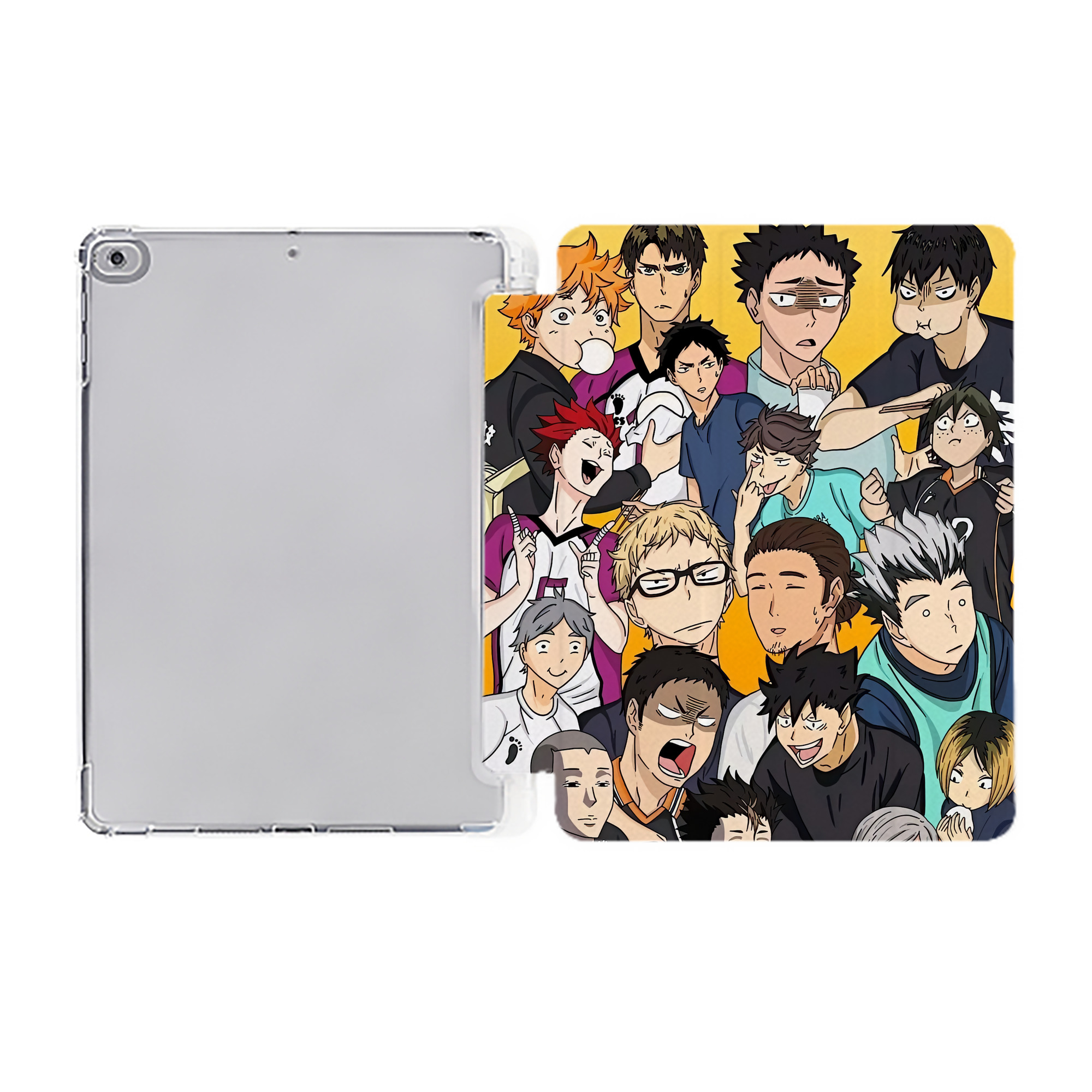 （画像用） ハイキュー!! Haikyu!! IPad ケース ペン収納付き 三つ折りスタンド PUレザー×シリコン 対応機種9.5/10.5/10.9インチ